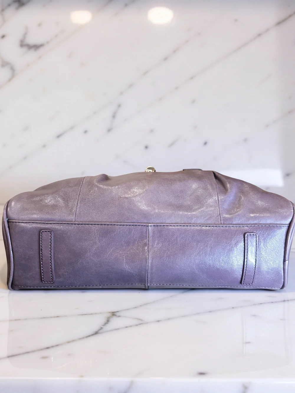 Franklin Covey Vintage Plum Full Grain Leather Shoulder Bag